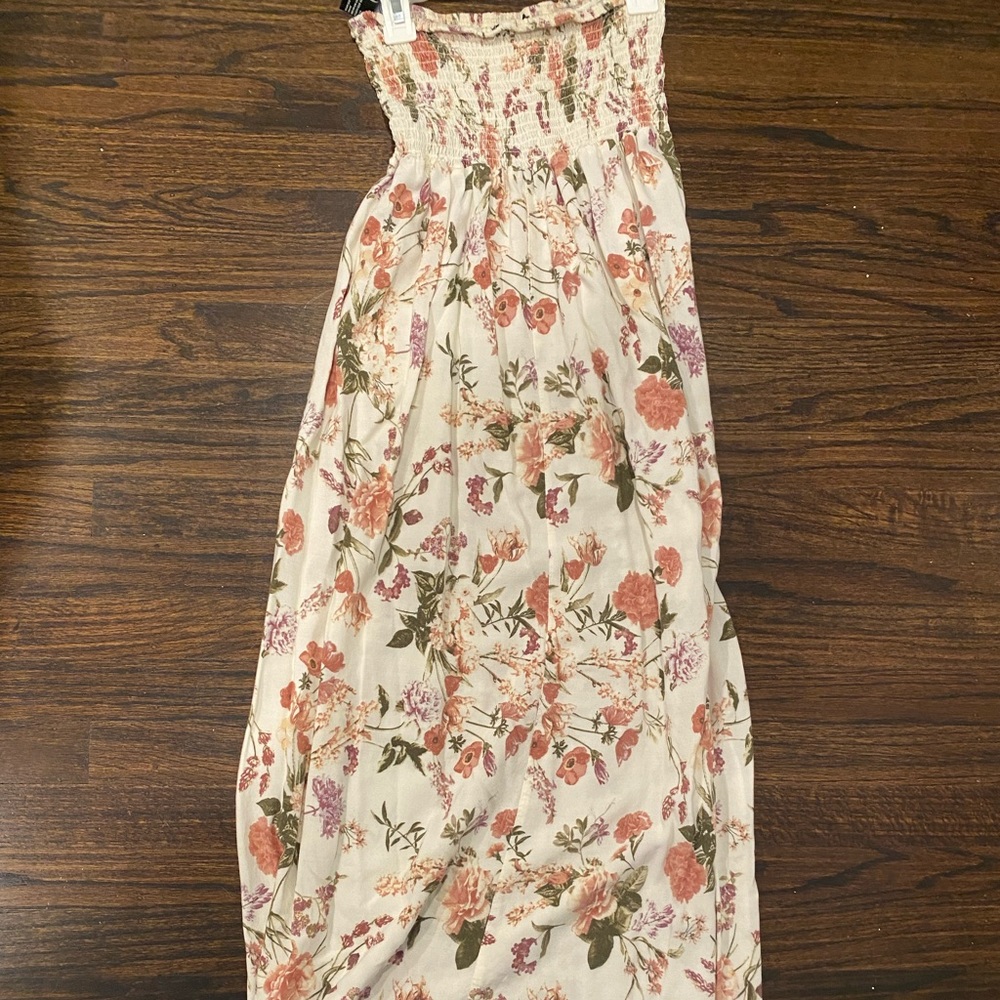 Forever 21 long floral strapless dress